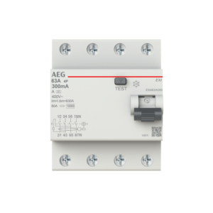 Jordfelsbrrytare 4P 40A A 300mA Jordfelsbrytare AEG Redline 4-pol 40A typ A 300mA