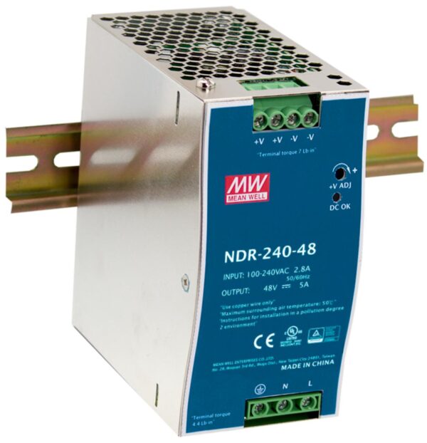 Nätaggregat NDR serien NÄTAGGREGAT DIN 24V 10A NDR-240-24