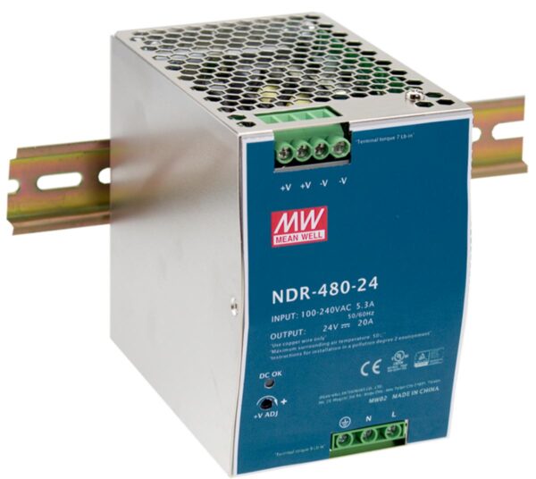 Nätaggregat NDR serien NÄTAGGREGAT DIN 24V 20A NDR-480-24