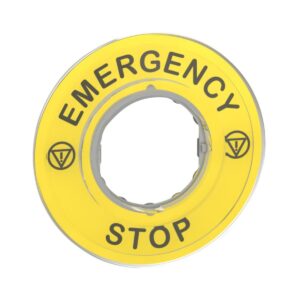 Rund skylt ZBY för svamptrycken SKYLT 3D EMERGENCY STOP ZBY9320